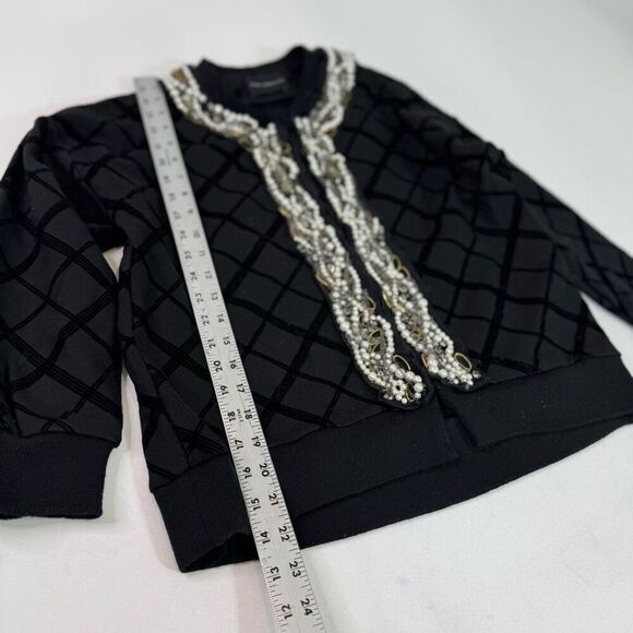 Atos Lombardini Sweater Cardigan Womens EU 38 Wool Blend Pearls Jewels Chains - Picture 5 of 8